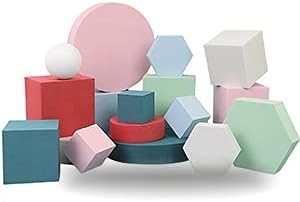 8PCS Geometric Cube Photo Props Set, Hard Foam Photography Background Props