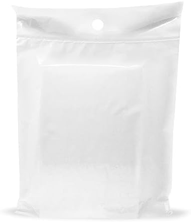 12x15 White Disposable Car Trash Bags, Leak-proof, Medium Size, 50 Pack, 2 Mil Thick, with Die-Cut Handles by PPB