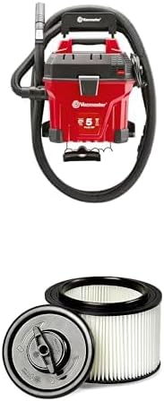 Bundle of Vacmaster VWMB508 1101 5 Gallon Wall-Mount Wet/Dry Vacuum with Genuine Replacement Cartidge Filter and Retainer Fits Vacmaster VF408/VWMB508 1101