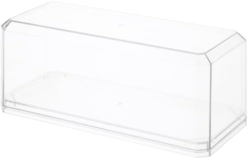 Pioneer Plastics 143C-BB-UV Clear Plastic Display Case with Black Base for 1:43 Scale Cars (UV Resistant), 6.125" W x 2.625" D x 2.25" H