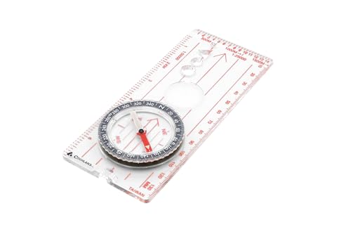 Coghlan's Deluxe Map Compass for Navigation, Orienteering, Hiking, Backpacking, Camping, and Outdoor Survival – Durable Design with Easy-to-Read Rotating Dial and Magnifying Viewer