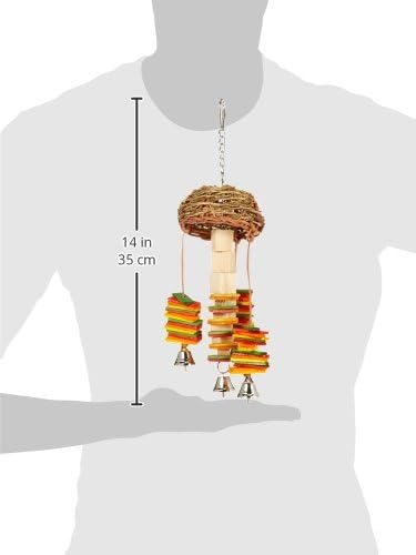 Featherland Paradise, Hanging Bird Toy for Chewing, Preening & Foraging, Basket Twister