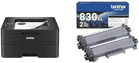 Brother HLL2460DW Printer and TN830XL 2-Pack Black High Yield Toner