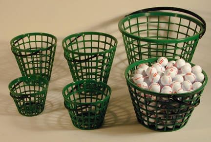Range Mart Plastic Driving Range Basket - Green | Holds 25 to 400 Golf Balls