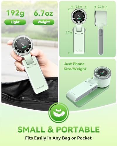 PlayHot Portable Handheld Turbo Fan, Travel Essentials, Gifts for Women/Men