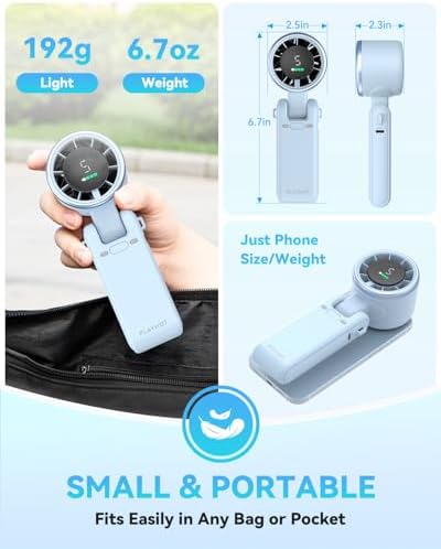 PlayHot Portable Handheld Turbo Fan, Travel Essentials, Gifts for Women/Men