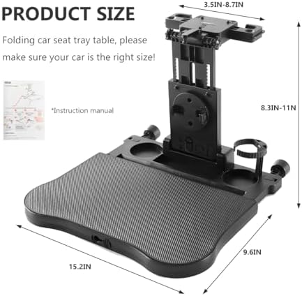 Car Seat Tray Table, Foldable Travel Tray Auto Backseat Laptop Desk with Non-Slip Pad, Multifunctional Adjustable Headrest Trays for Rear Passenger Road Trip Eating & Work