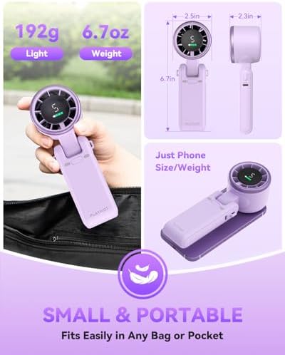 PlayHot Portable Handheld Turbo Fan, Travel Essentials, Gifts for Women/Men