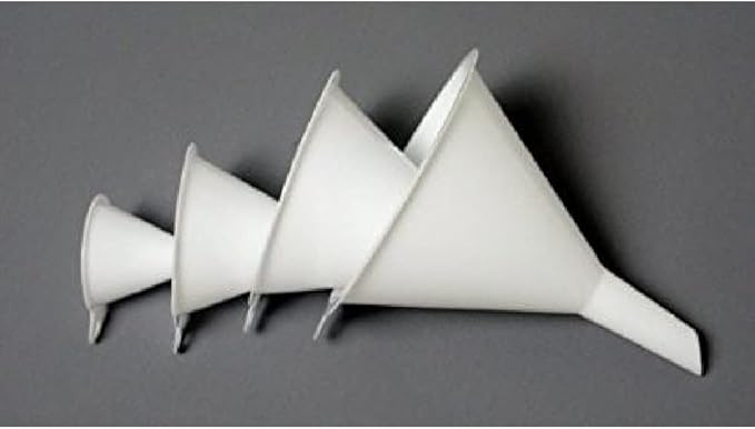 Chef Craft Set of 4 General Purpose Plastic Assorted Sizes Nested Funnel Set, White