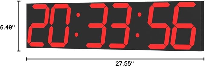 CHKOSDA Digital Wall Clock, Oversize Led Digital Clock Large Display