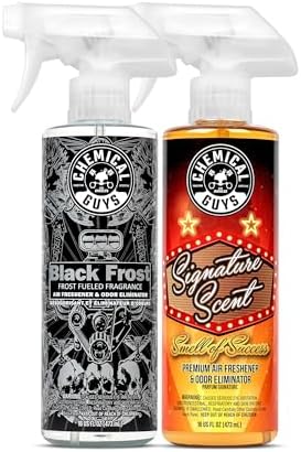 Chemical Guys AIR_302_04 Black Frost Scent and Signature Scent Combo Pack, Great for Cars, Trucks, SUVs, RVs, Home, Office & More (2-4 fl oz Items)