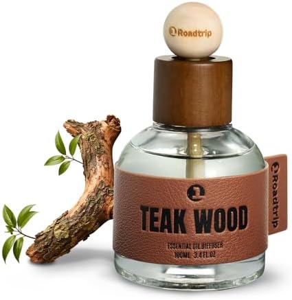 Car Air Freshener - Long Lasting Essential Oil Diffuser - Aromatherapy Accessories for Men & Women -Teakwood Car Scent Diffuser 3.38 FL OZ/100ML