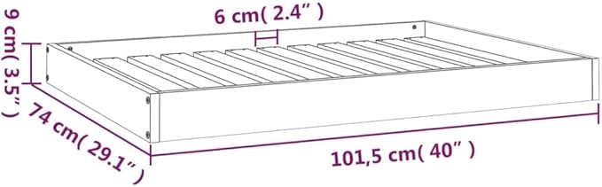 Solid Wood Pine Dog Bed, Solid Wood Pet Bed, Small Pet Furniture Cat & Dog Bed Frame, White 40"x29.1"x3.5",-559