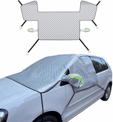 Thickened Full Windshield + Side Window Coverage ,Winter Car Windshield Snow Ice Cover Waterproof,Windshield Sun Shade Cover All Season Universal Protection for Cars, SUVs, Trucks,Minivans.