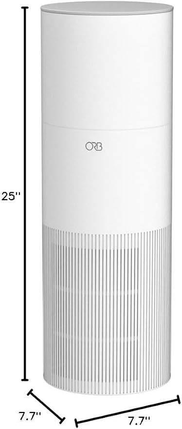 ORB 2-in-1 Air Purifier & Humidifier Combo for Bedroom – HEPA Filter, Quiet, Auto Mode, No Mist, Removes Dust Smoke Odors Pet Dander, Top Fill, Covers 500 Sq Ft