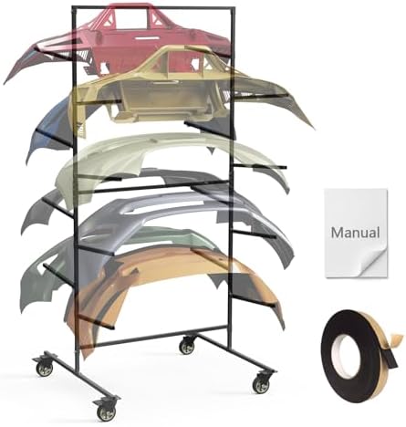 Double Sided Bumper Storage Rack With Adjustable Design Maximize Space Utilization 4 Inch Swivel Caster Allow Floor Mobile Smooth Maneuverability