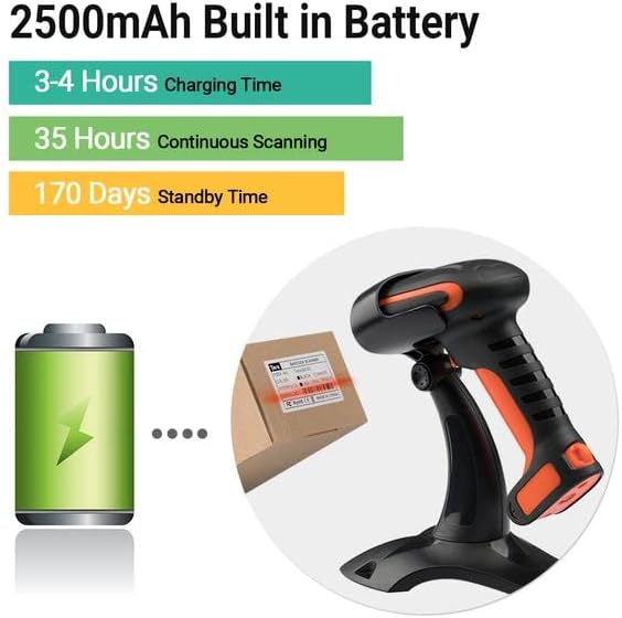 Tera Pro Industrial Wireless Barcode Scanner 2D QR 1D Bar Code Reader 2.4G