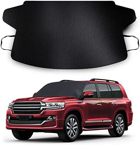 Car Windshield Snow Cover, Upgraded 600D Oxford Fabric Windshield Frost Cover, 75×47 Inch Wind and Snow Protection Kit, Four Seasons Car Windshield Sunshade and Snow Cover, Universal Truck, SUV, Car