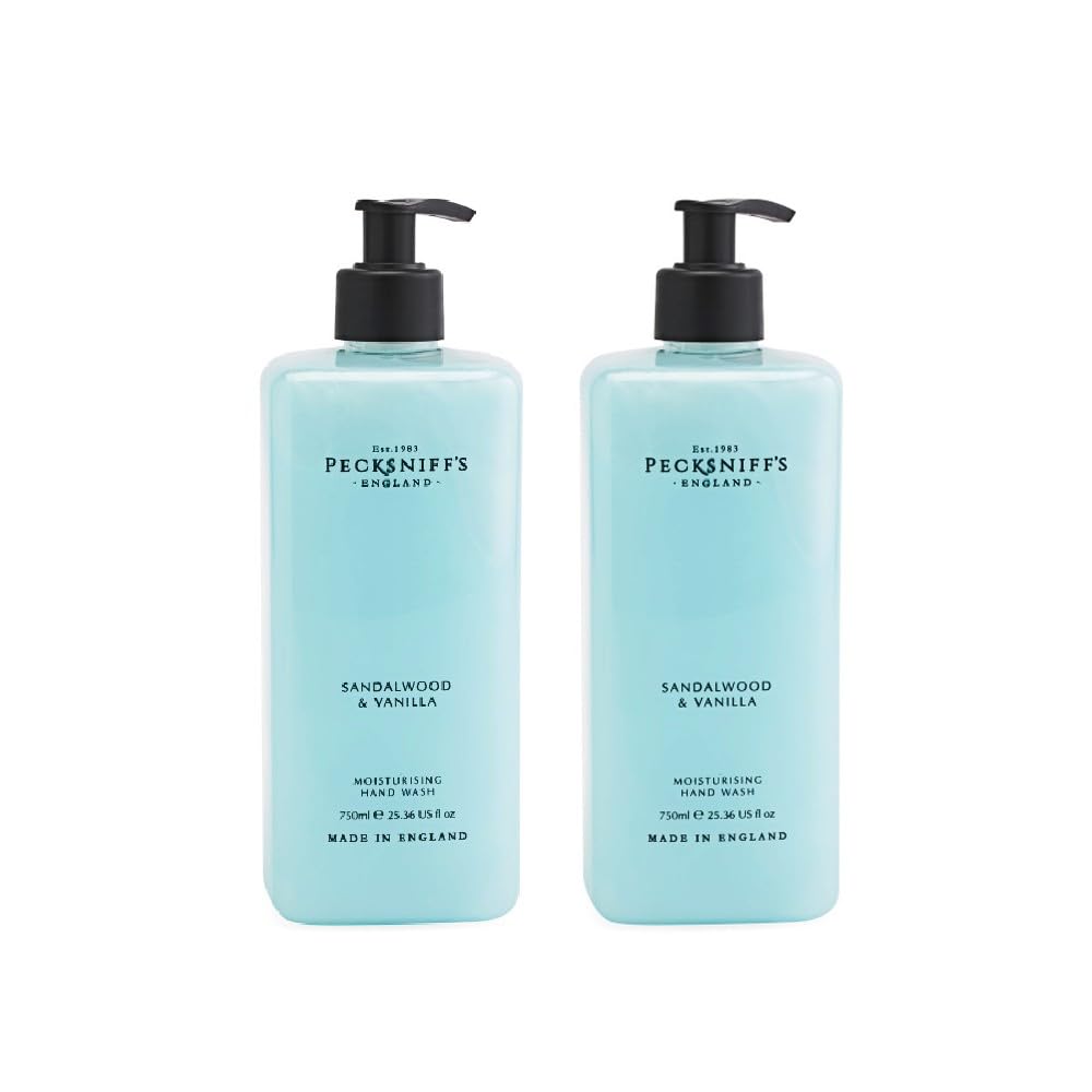 Pecksniff'S Sandalwood And Vanilla Hand Wash Jumbo Size 25.3 Fluid Ounces, 2 Bottles Total (Sandalwood Vanilla) (Sandalwood Vani