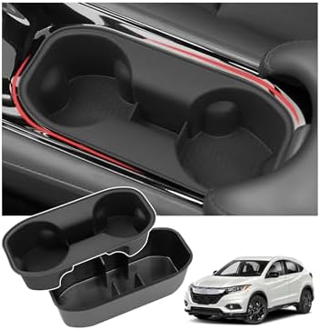 Hellet Upgrade 2PCS Car Cup Holder Compatible with Honda 2016-2022 HRV HR-V Accessories ABS & Silicone Material OEM Style Inserts Center Console Organizer