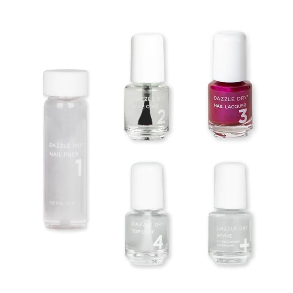 Dazzle Dry Mini Kit 4 Step System - Kaleidoscope - A Full Coverage Metallic Fuchsia. Full Coverage Metallic. (5 Piece Kit / 5 Ma