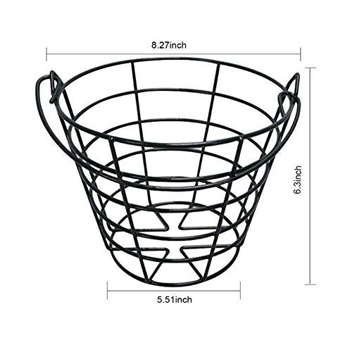 KOFULL Golf Ball Metal Range Basket Golfball Container with Handle - Can Hold 50 Balls