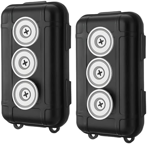 2 Pcs Magnetic Key Holders Under Car, Hide Key Magnetic Box for Storage Key Indoors, Outdoors, Waterproof Hider Key on The Bottom of Car