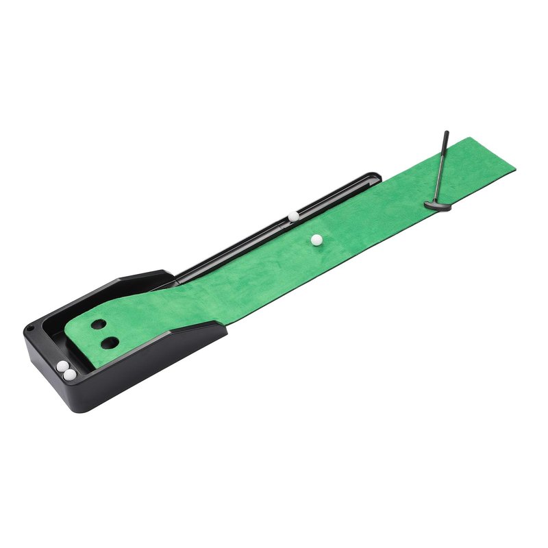 Putting Trainer, Automatic Return Golf Mat with Green Velvet Surface Anti-Slip Rubber Base for Home Office Practice Improve Your Short Game