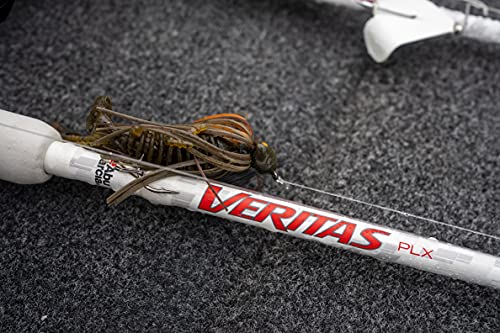 Abu Garcia 7’3” Veritas Casting Fishing Rod, 1-Piece Rod, 12-25lb Line Rating, Heavy Rod Power, Fast Action, 3/8-1 1/2 oz. Lure Rating, White