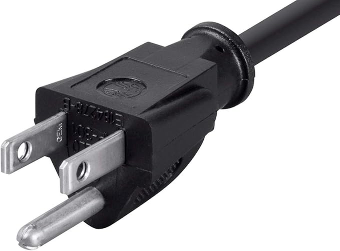 Monoprice Power Extension Cord 2 Feet 16AWG Black and 1ft Power Extension Cord Cable Black 13A Bundle