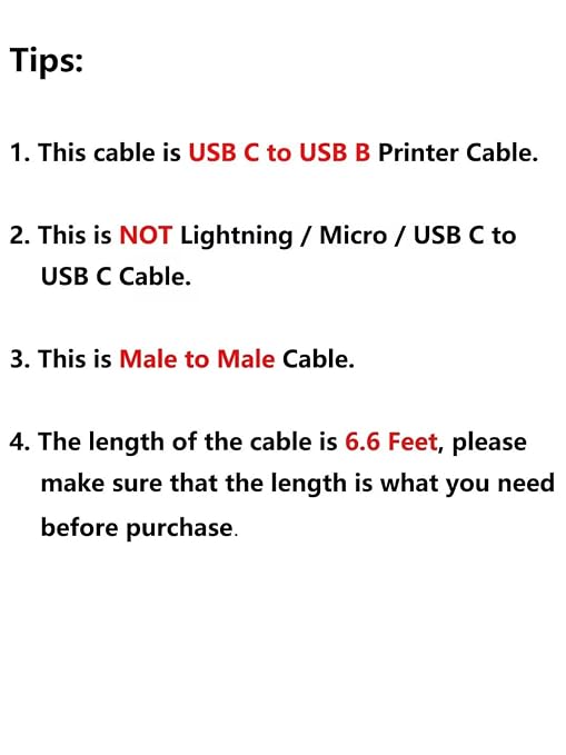 CableCreation USB B to USB C Printer Cable 6.6 FT/2Pack, USB-C to B Printer Cord