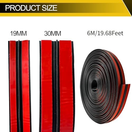 19.68 Windshield Rubber Seal Car Weather Stripping Trim T Shape Sealing Strip for Car Front Rear Windshield, Molding,Tailgate Adhesive Rubber Seal Strip(19mm)