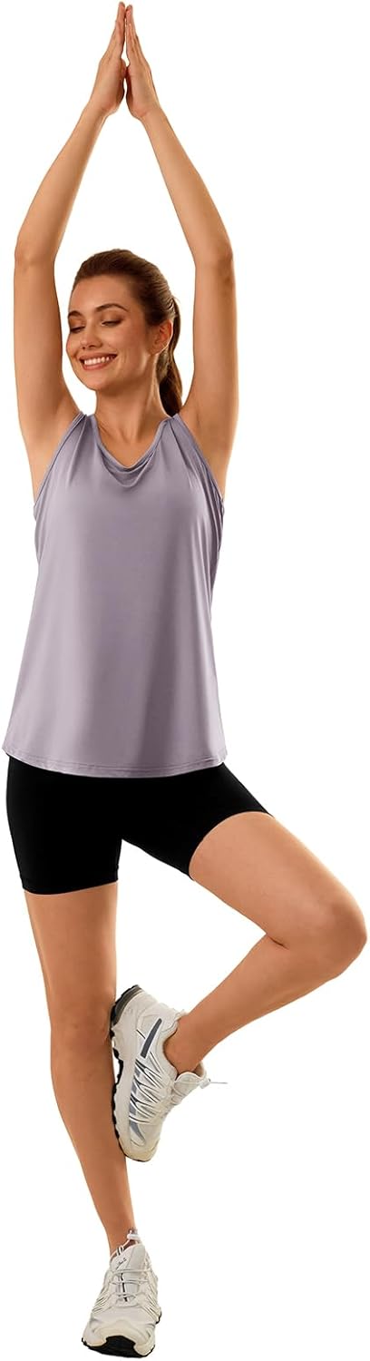Skiennix Women's Workout Tank Tops - Quick Dry Racerback Sleeveless Athletic Shirt for Yoga & Gym