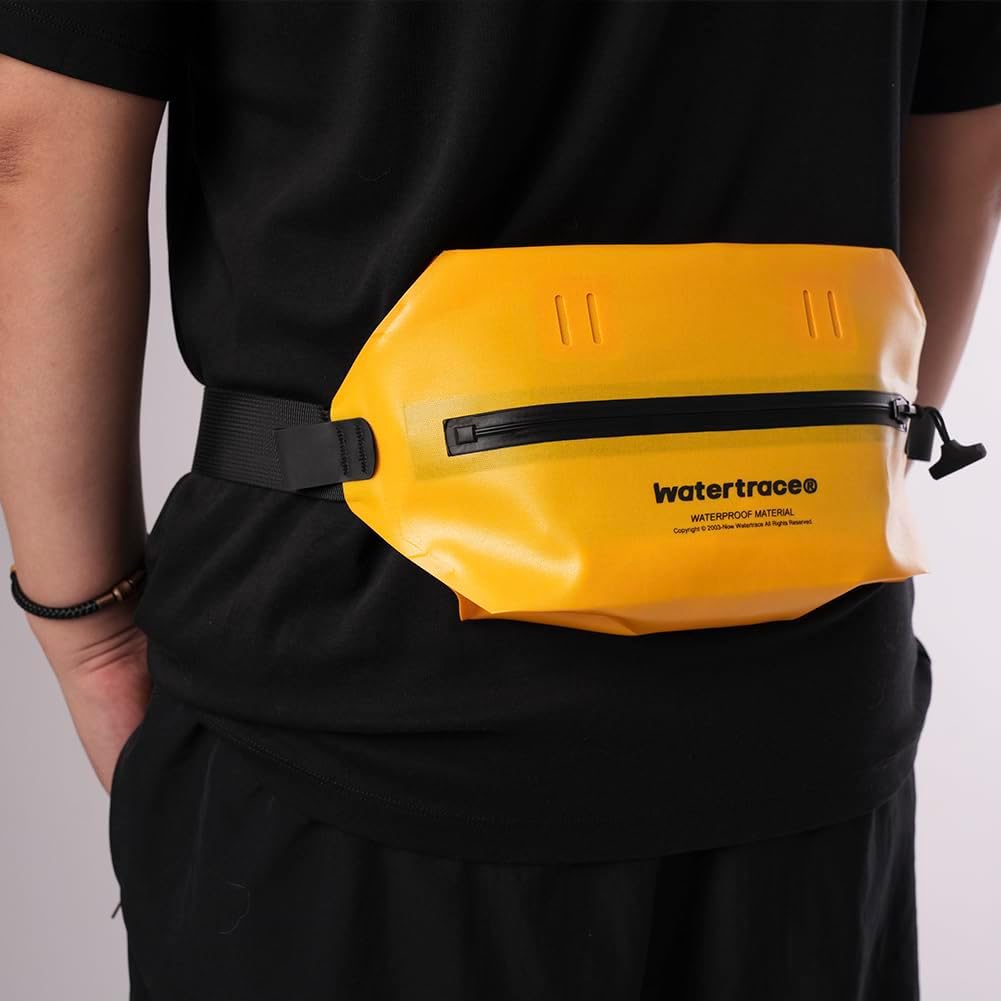 Skiennix Waterproof Fanny Pack - Versatile Crossbody Waist Bag for Kayaking, Rafting & More | Black & Yellow
