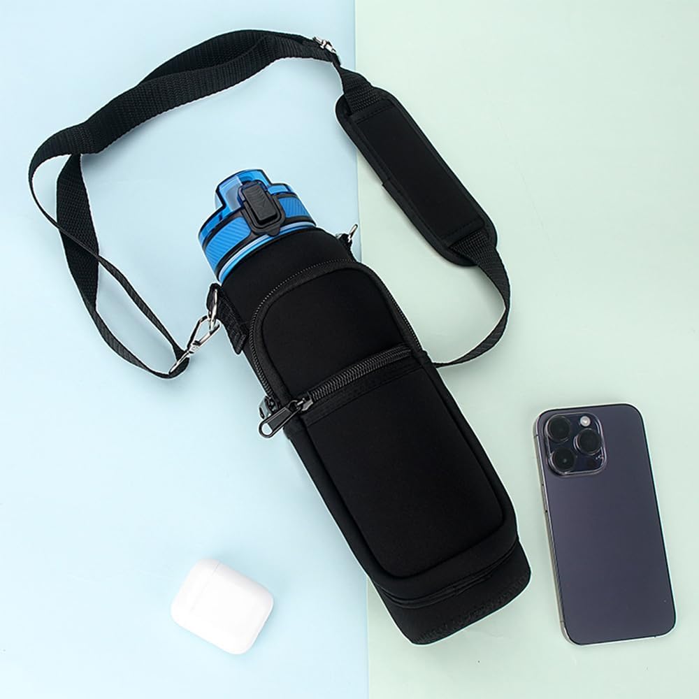 Skiennix Water Bottle Holder - Versatile 2-Pocket Crossbody Sling Bag for Hiking & Travel