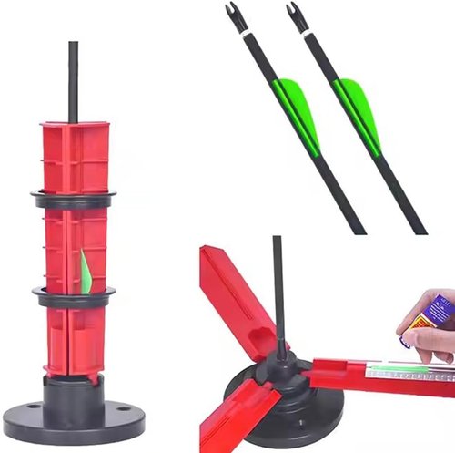 FUNTRESS Fletching Jig - Straight Helix Tower Tool for DIY Archery Arrows | Includes Scale for Precision