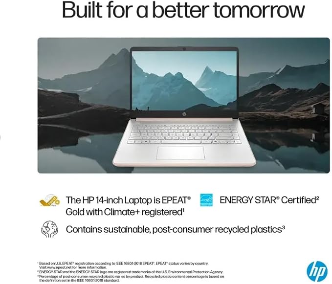HP Student Laptop, Intel Processor N150(up to 3.6 GHz), 14 Inch LED Screen,16G RAM, 128GB Storange,One Year Office 365, Windows 11 Home,w/YYY Bundle,Rose Gold