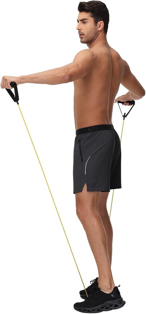 GymBrave Men's 5-Inch Athletic Running Shorts - Lightweight, Quick-Dry with Zipper Pockets