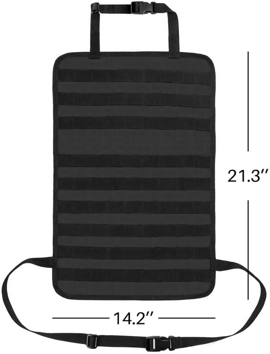 Tactical Car Seat Back Organizer Fits Car Truck SUV, Black