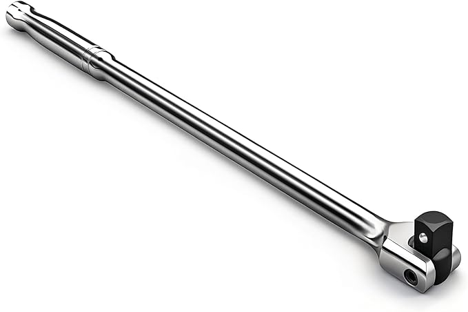 BLUEMARS 3/8-Inch Drive Breaker Bar with Secure Locking Ball, 10 Inches Long, Nut Breaker Bar, Rusted Bolt Remover, 180-Degree Rotatable Cr-Mo High-Torque Head w/Drop-Forged Cr-V Steel Construction