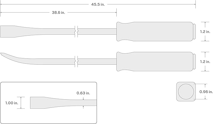 TEKTON 45 Inch Angled End Handled Pry Bar | LSQ42045 | Made in USA