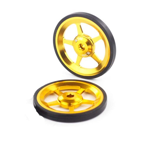 2pcs ACE Alloy Easy Wheels Easywheel for Brompton Folding Bike Dino Kiddo(Gold