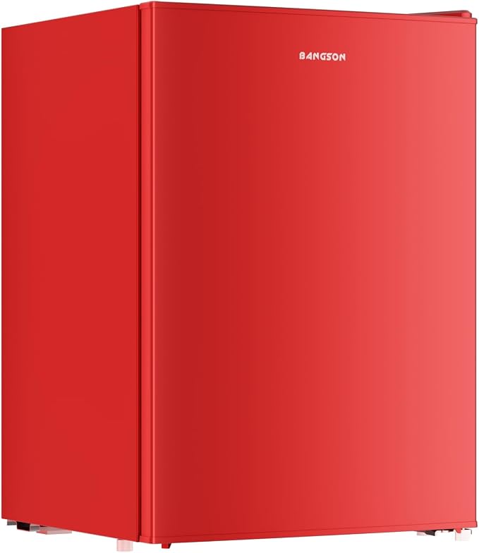 2.6 Cu Ft Small Fridge with Freezer for Office Red | Mini Refrigerator for Dorm Bedroom, Compact Fridge, Energy-efficient, Low Noise