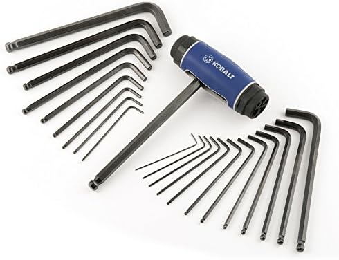 Kobalt 498877 23-Piece T-Grip Handle Hex Key Set, Inch/Metric