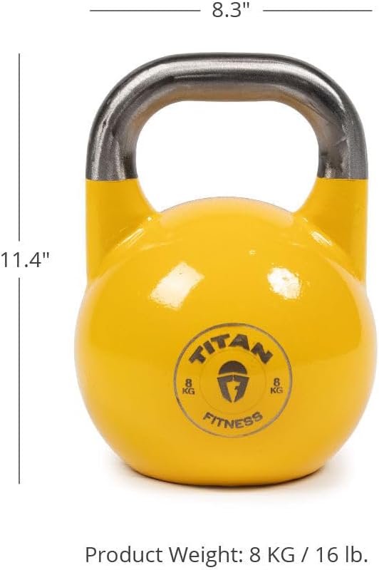Titan Fitness Competition Kettlebell - Durable Single Piece Casting for Full Body Workouts | KG Markings