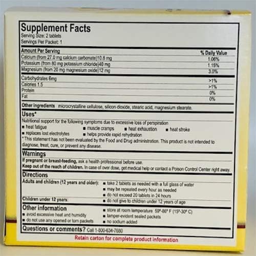 Medique 03033 Medi-Lyte Electrolyte Tablets w/ Potassium Chloride for Cramps, 100-Tablets
