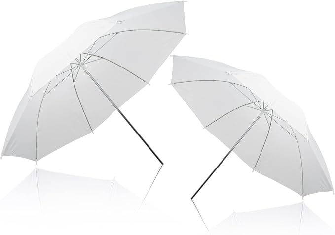 2 Pack Photography Umbrella Lighting Kit, 2 * 43inch Translucent White Soft