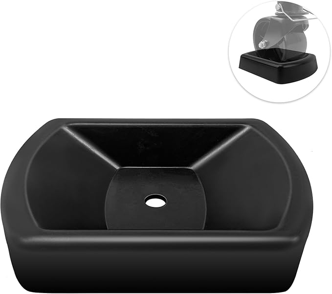 HOXWELL Rubber Wheel Dock for Trailer Tongue Jack, Suit for 8"-10" Castor, Heavy Duty Wheel Dock for Cargo Camper RV Boat Roller Stopper, Caster Chock Easy to Store and Transport, Black(1 Pack)