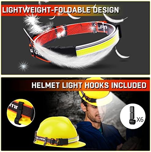 Rechargeable Headlamp,Super Bright 1500 Lumens 6 Modes Head Lamp Led Rechargeable with Tail Red Light,Wide Beam Led Headlamp Waterproof for Adults Outdoor Camping Hiking Hunting Accessories