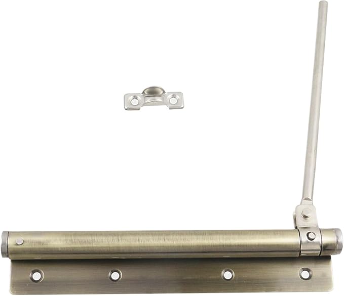Geesatis 1Pcs Safety Spring Door Closer, Stainless Steel Adjustable Automatic Door Closer,Right or Left Wing Door(Cyan)